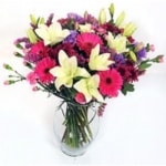 זר פרחים פסטל אביבי