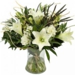 זר פרחים - שושן צחור פורח