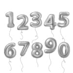 בלון מספרים בצבע כסף