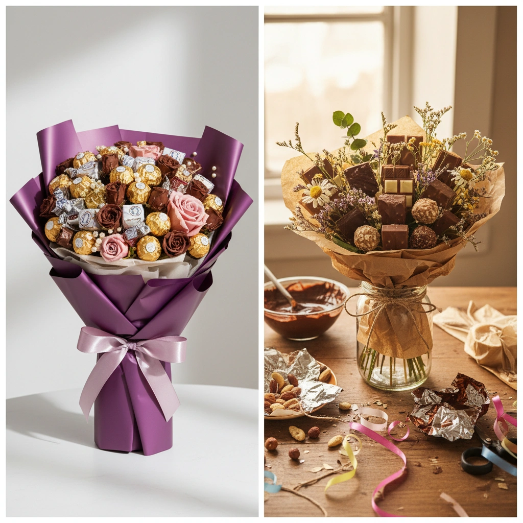 השוואה: זר שוקולדים קנוי לעומת זר שהכנתם בעצמכם