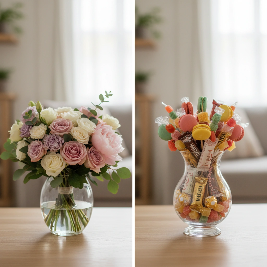 זר מתוק או זר פרחים? היתרונות והחסרונות של כל מתנה