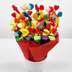 זר מתוק תל אביב זר מתוק מתוק - 25 שיפודי גומי+5 פרחי שוקולד